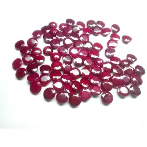 Pierres précieuses rondes naturelles en corindon, teinte rubis, 12mm, g