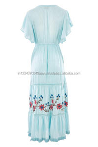 ชุดเดรสแม็กซี่ปักลายดอกไม้สไตล์โบฮีเมียนสุดชิคสไตล์โบฮีเมียนปักลายดอกไม้สุดหรูใหม่ล่าสุด - Product Image 4