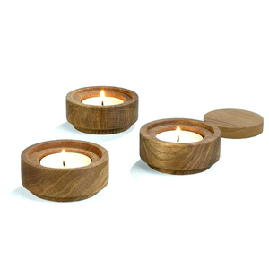 Bougeoir décoratif en bois naturel, chandelier pour photophore, décoration de noël - Product Image 1