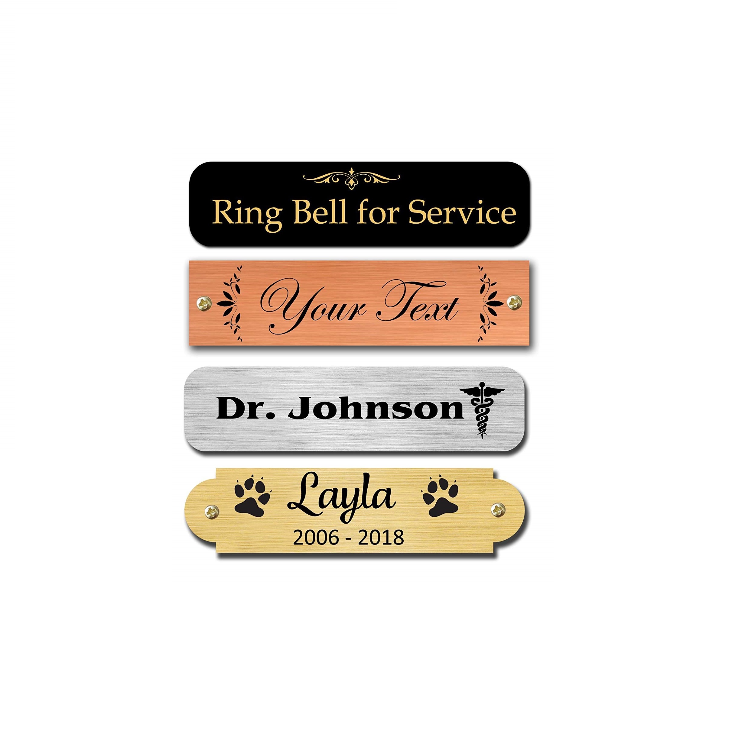 Gegraveerde Metalen Logo Naam Plaat Gepersonaliseerde Naam Plaque Graveren Voor Trofee Fotolijst Gedenkteken Urn Display Box Mailbox