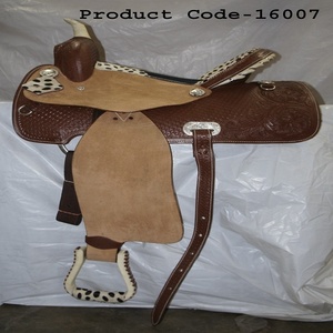 MONTURA DE CUERO HORSE WESTERN DD con ÁRBOL DE FIBRA MANO DE OBRA SUPERIOR DE ALTA CALIDAD COLORES PERSONALIZABLES AL POR MAYOR - Product Image 2