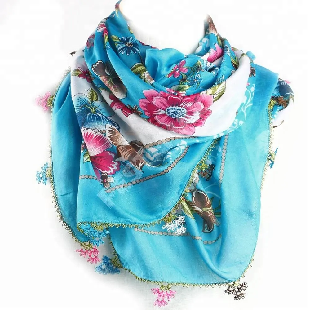 Blau gefärbter türkischer eleganter Wickels chal Pashmina mit hochwertiger Maschine mit schnellem Versand Kunden spezifische Verpackung % 100 Baumwolle