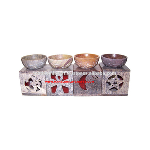 Colored Soapstone Aroma Oil Burner - Product Image 1