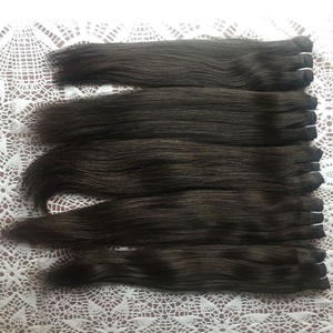 Vente en gros d'extensions de cheveux humains vierges birmans indiens brésiliens 1B #2 100% non traités, vague droite soyeuse Remmy Wefted Weave - Product Image 3
