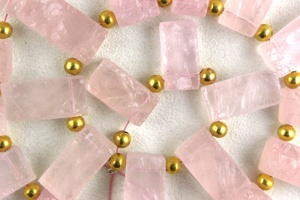 Gema de cuarzo rosa Natural, forma rectangular brillante, Rosa rugosa, hecha a mano, fabricación de cuentas de joyería de alta calidad - Product Image 3