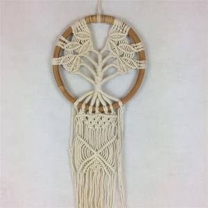 Attrape-rêves bohème écologique en macramé, décoration murale faite à la main avec des perles et des glands pour la décoration de la maison et le style amour - Product Image 6