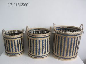 ชุดตะกร้าหวายไม้ไผ่สานธรรมชาติ3ชิ้นสำหรับใช้ในโรงรถ - Product Image 2