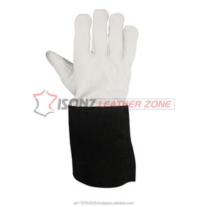 Gants de soudage MIG/TIG en cuir de vachette ISONZ, résistants à la chaleur, antidérapants, non doublés, avec manchette noire de 12 pouces, sans silicone et durables - Product Image 4
