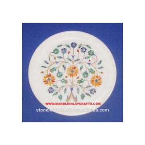 Fashionable Marble Inlay Handmade Artwork Plate - Product Image 1