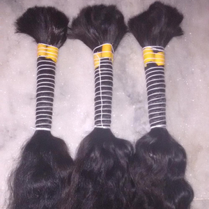 Extensiones de cabello humano natural 100% de la India a granel de una sola cabeza de la Virgen 100% - Product Image 2