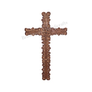 Unique Design Wall Hanging Bulk Wooden Carved Cross at Low Price