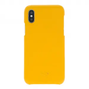 Casing Ponsel Kulit Asli Model Floater Kuning untuk Iphone X