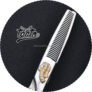 Ciseaux pour couper les cheveux et éclaircir, vente en gros, accessoires en acier inoxydable, à poignée Dragon, plaqué or, tendance, nouveauté - Product Image 6