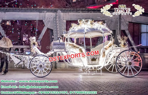Carro de asiento de amor con temática de Cenicienta, Buggy blanco de caballo de Cenicienta - Product Image 6