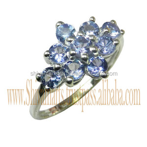 Anillo de Plata de Ley 925 con Tanzanita, Joyería de Plata Hecha a Mano, Anillos de Eternidad Vermeil, Proveedor - Product Image 2