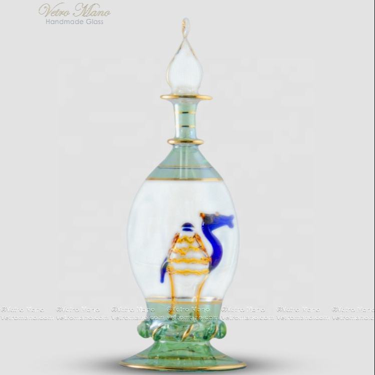 Egyptian Handmade Glass Perfume Bottle with Camel Inside