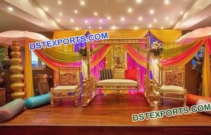 Décoration de scène élégante pour Walima et Sangeet musulmans, décoration de scène Mehandi, décorations de scène de mariage indien Mehandi, Royaume-Uni, États-Unis - Product Image 6