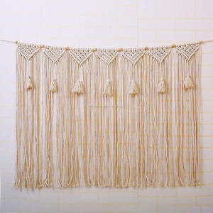 Cortina de macramé grande para interiores asequible, hecha de cuerda de algodón puro, cortinas colgantes de pared de macramé de proveedor indio - Product Image 4