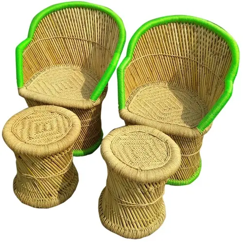 Modern Cane Bamboo Outdoor Cafe Patio Armrest Rattan Lounge Sitting Chair For Dining Cafeteria Restaurant