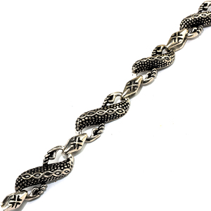 Pulsera de plata de primera ley con forma de dragón para mujer, brazalete, plata esterlina 925, color liso, oxidado, hecho a mano - Product Image 4