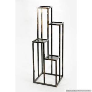 Harlow Noir Couleur Métal 4 Niveaux Plantes Fleur Stand Personnalisé Forme Antique Décoration En Gros Jardin Planteur Pour Les Fournisseurs - Product Image 1