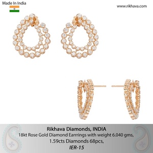 Pendientes de diamantes-Envío gratis en compras superiores a $2000 Impuestos e impuestos de importación a cargo del cliente - Product Image 2
