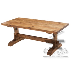 Table à manger vintage en bois de style moderne et industriel VERT RUSTIQUE RGDT0037 Couleur/taille personnalisée pour les restaurants vivants - Product Image 3