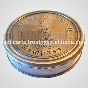 <b>Antique</b> Brass Statue of Liberty <b>Compass</b> with Poem Engraving Vintage Nautical Marine Pocket <b>Compass</b> Travel Gift Collectible Decor - Product Image 2