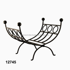 Paniers à bûches de cheminée en métal, porte-bûches de cheminée porte-panier à bois d'intérieur support en métal pour bois de chauffage - Product Image 1