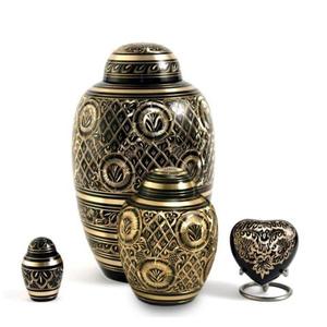 Juego carismático de Metal grabado para adultos, urnas de cremación de cenizas funerarias, estilo americano/europeo, negro - Product Image 1