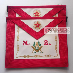 MASONIC Regalia Tabliers de rite français Artisanat de broderie à la main avec point de croix et couture complexes - Product Image 4