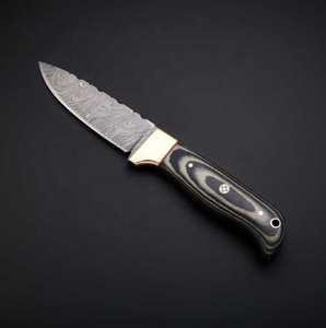 Grandsharp — couteau d'évier de chasse en acier inoxydable, poignée en mictar, de damas (ZR515) - Product Image 1