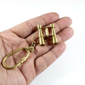 พวงกุญแจกล้องสองตาทำจากทองเหลืองขนาดเล็กพวงกุญแจส่งเสริมการขายพร้อมห่วงคาราบิเนอร์อุปกรณ์เสริมสำหรับเป็นของขวัญทางทะเลขนาดกะทัดรัด - Product Image 5