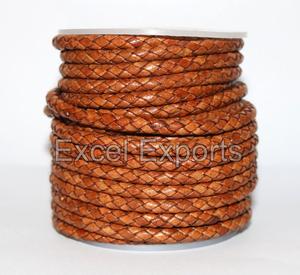 Cuerdas de Bolo de cuero trenzado Premium en tamaños de 3mm, 4mm, 5mm para fabricación de joyas, correas para perros, decoración, manualidades DIY - Product Image 3