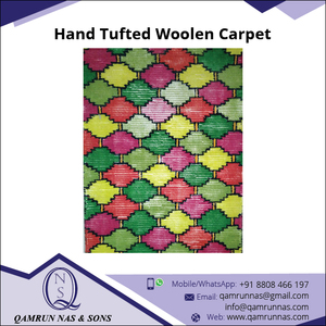 Custom Hand <b>Tufted</b> Woolen Silk Area <b>Rugs</b> and Carpet Set Plain Geometric Pattern in Standard Color for Home Use on Sale! - Product Image 3