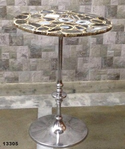 Mesa de centro de ágata, mesita de centro de METAL, lateral - Product Image 6
