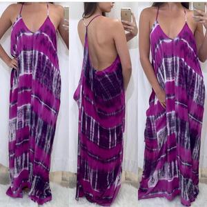 Glamours Looking <b>Long</b> Dresses for Women's Wear Rayon Tie Dye <b>Spaghetti</b> Dress - Product Image 1