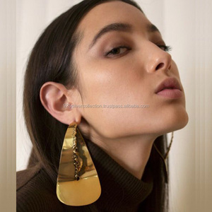 Boucles d'oreilles en plaqué or pour femmes, accessoires de luxe, bijoux de styliste, Design tendance, nouvelle collection 2020 - Product Image 2