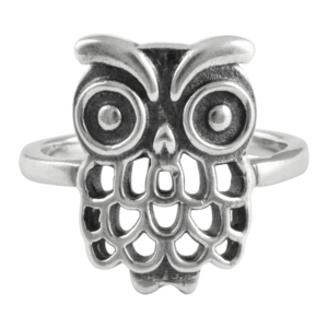 925 Sterling Silver Women's Vintage Style Filigree Owl Ring <b>Cute</b> Fashion <b>Accessory</b> for Wedding Engagement Party Anniversary - Product Image 1