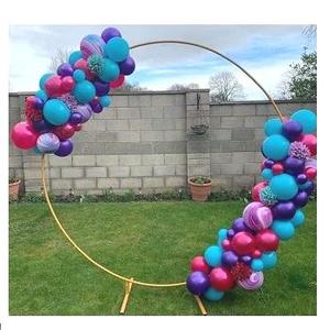 LUXURY WROUGHT IRON ROSE FLOWER RING ROUND SHAPE ARTIFICIAL FLOWER ROW STAND WALL <b>SHELF</b> - Product Image 4