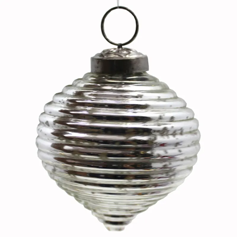 Silver Glass Christmas Hanging Ornament