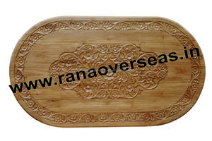Hot Selling Handmade Wooden <b>Centre</b> <b>Table</b> With Carved Design for Home and Hotel in Oval Shaped - Product Image 2