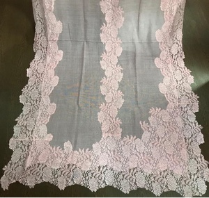 New Lace Decorated <b>Shawl</b> Scarf with Light Melange <b>Wool</b> for Ladies Stylish Winter Scarf - Product Image 1