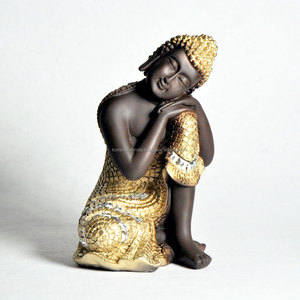 Statue de bouddha au repos en poly résine couleurs personnalisées pour décor spirituel à la maison, espaces de méditation ou ornement de jardin - Product Image 4