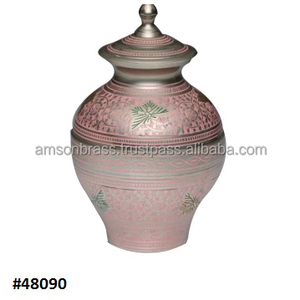 Cendres humaines funéraire métal laiton classique crémation urnes bleu ciel enduit de poudre fini souvenir crémation urnes pour humain - Product Image 6