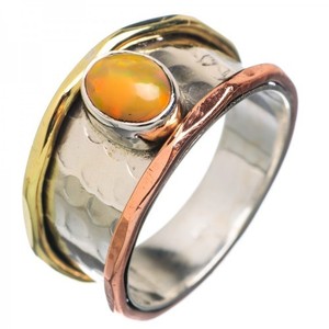 Nouveau Design Unique Bague Pierres Précieuses Opale Éthiopienne 925 Bague En Argent Sterling Solide Personnalisée Lunette Réglable Naturelle Coupe Ovale - Product Image 1