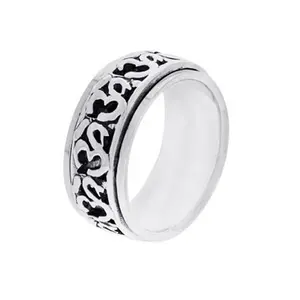 Affascinante anello semplice in argento Sterling 925 di design Om 925 anello fatto a mano solido