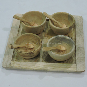 บอร์ดสเต็กไม้โอ๊คสำหรับตกแต่งบ้านร้านอาหารแผ่นเนื้ออเนกประสงค์พร้อมชามสเตนเลสจุ่มสำหรับตกแต่ง - Product Image 3