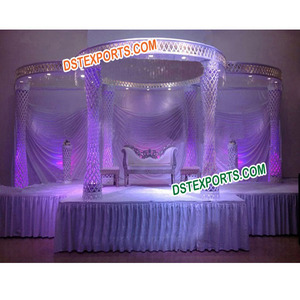 Dernières décorations de mariage indien ensemble de Mandap en cristal coloré magnifique Mandap en cristal de fibre hindoue - Product Image 1