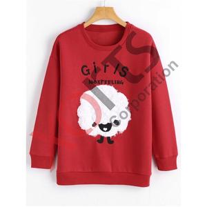 Sweat à capuche à col rond surdimensionné pour femme Grande taille Patchs en chenille brodés pour maman imperméable - Product Image 1